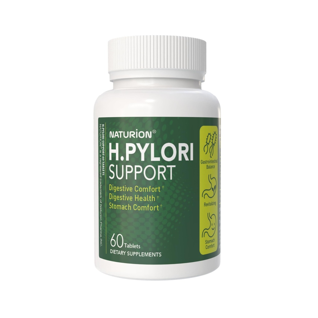 H. Pylori Support - G- FOS Blend, Whey Protein, Lakrids, Mastisk Gum, Vitamin U, og vitamin B2 - Mave Comfort & Gut Balance - 60 tabletter, 30 dages forsyning