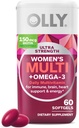 OLLY Ultra Women 's Multi Softgel, Total Health and Immune Support, Omega- 3s, Iron, Vitaminer A, D, C, E, B12, Daily Multivitamin, 30 Day Supply - 60 Greve