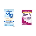 BlowMag Muskelhjerte Magnesiumchlorid Calcium 120 Tælling & langsom Fe 45mg jernmangel Supplement 60 Tælling