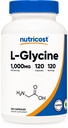 Nutricost L- Glycine 1000mg, 120 kapsler, vegetar, ikke-GMO og gluten fri