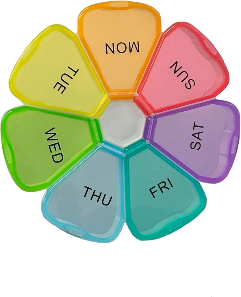 Ekstra Stor Ugentlig Pill Box 7 Dag, Cute Pill Case Organizer, Pill Container, Farverige Medicin Pill Organizer for Vitamin Fish Oil Softels, Tablets, Gummies Medicin Kosttilskud