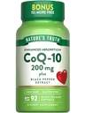 Nature 's Truth CoQ10 200 mg Softgels against 124; 92 Greve Measures 124; Enhanced Absorption Measures 124; with Black Pepper Extract Measures 124; Non- GMO & Gluten Free Supplement