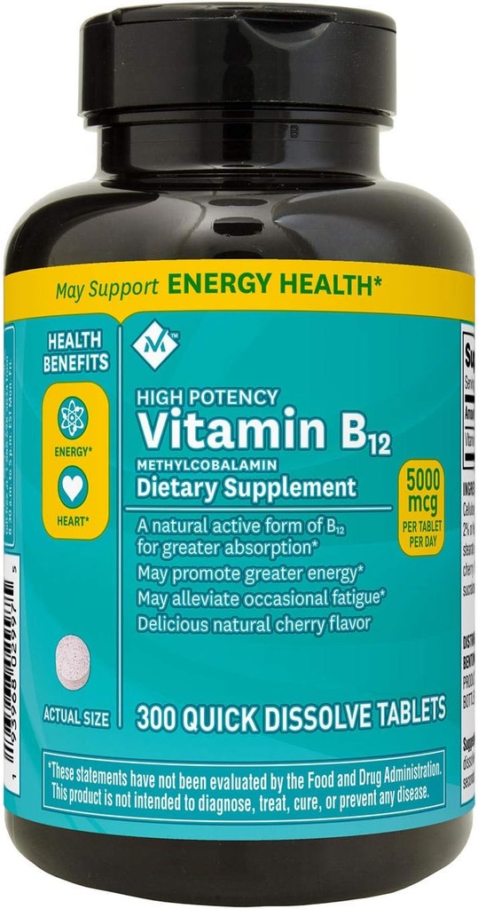 Member Mark Vitamin B12 methylcobalamin, Kosttilskud 300 ct.Quick Opløs tabletter