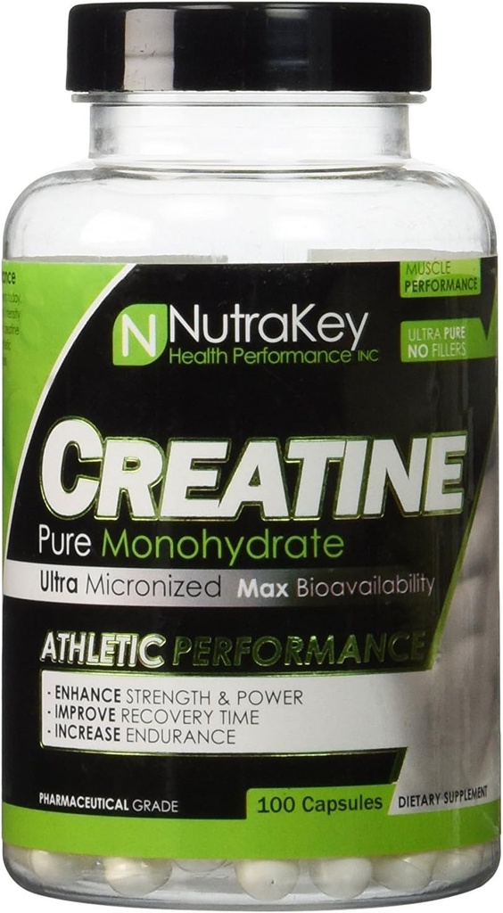 Nutrakey Creatin monohydrat kapsler, Ultra- mikroniseret formel for maksimal biotilgængelighed
