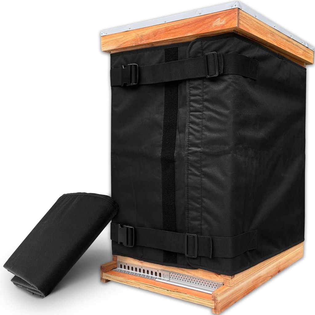 Vinter Bee Hive Wrap til 8 og 10 Frame Hives, Justerbar Beehive Wrap Biavl Supplies, 600D Oxford Isoleret Cover, Vandtæt, Windproof, Letvægt, Øko- venlige, Genbruges, 75.98 "x 23.6"