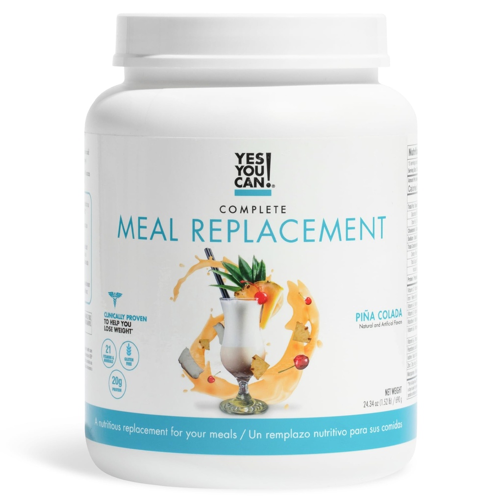 Ja, du kan! Komplet måltid erstatning - 15 Servering, 20g Protein, 0g Tilføjet sukkerarter, Over 20 Vitamin og mineraler - All- in- One Nutritious Meal udskiftning Shake (Piña Colada)
