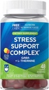 Rite Aid Stress Support Complex, Natural Flavored Gummies, 48 Count, 100 mg GABA (Gamma- Aminosmørsyre), 10 mg L- Theanin og 75 mg Lemon Balm Extract