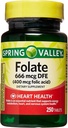 Spring Valley - folinsyre 400 mcg, 250 tabletter