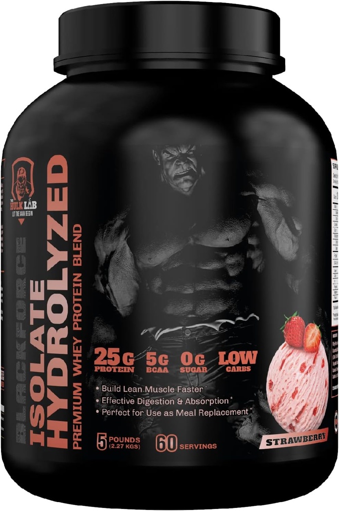 Whey Protein Isolate (Strawberry) 5LBS - Isolate Protein Powder, non-GMO - Gratis Protein Sampler i din første køb!