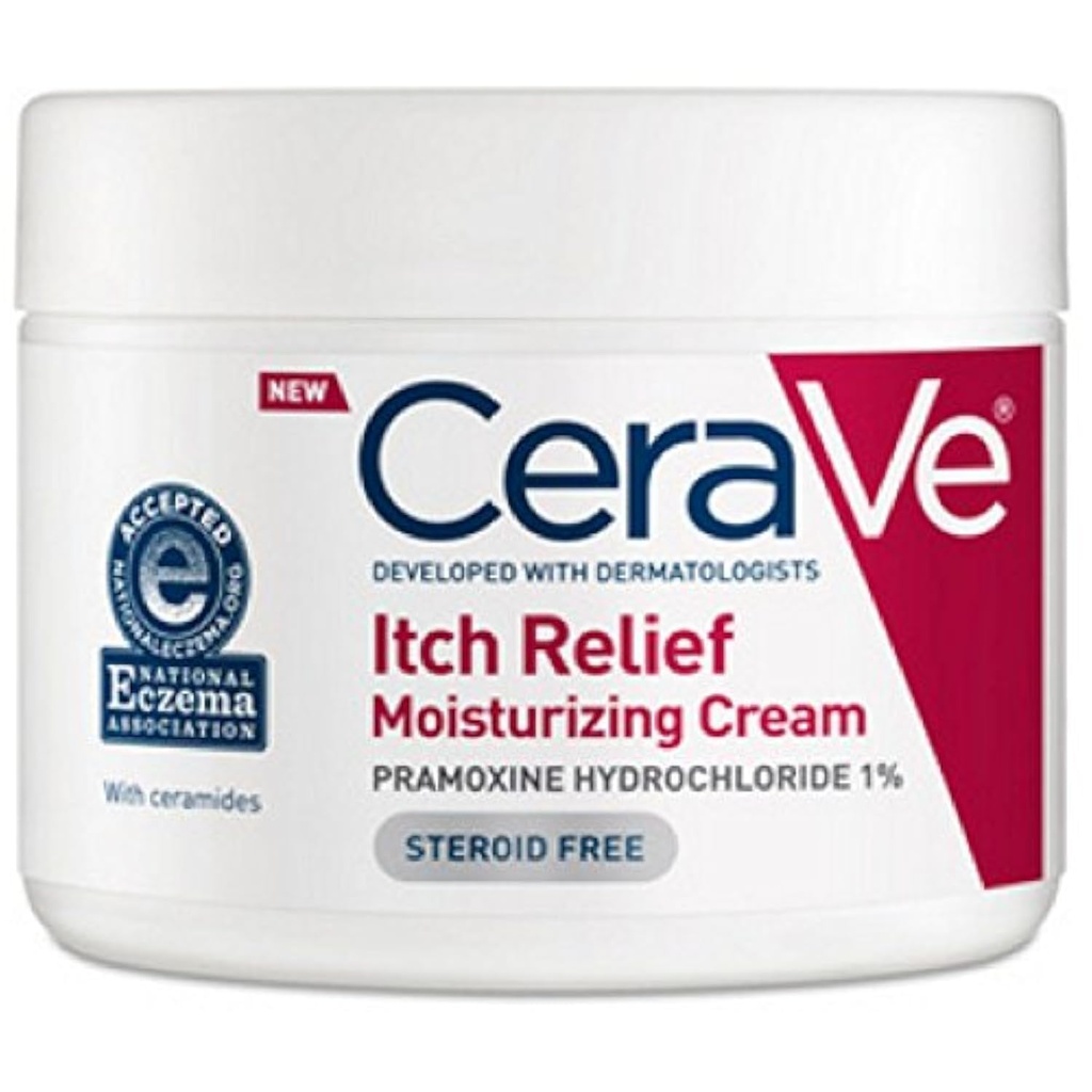 CeraVe fugtgivende creme til tør hud Relief, 12 Ounce, duft fri fløde med Pramoxine til Itch Relief