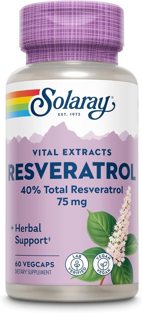 Solaray Resveratrol Supplement, 75 mg, 60 Tælling