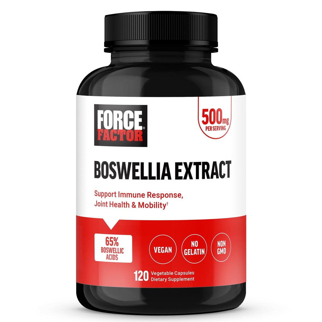 FORCE FACTOR Boswellia Extract Kapsler, immunsupport og fælles sundhedstillæg for kvinder og mænd, Lavet med Premium Boswellia Serrata Extract, Vegan, Non- GMO, 120 Kapsler