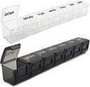 2 Pack Weekly Pill Organizer, Stor 7 dages Pill Case, Daily Vitamin Case Medicine Box, AM / PM Pill Containers for Medicine Supplements Fish Oil