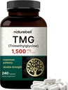 NatureBell TMG Kosttilskud 1.500mg, 240 Kapsler er 124; Max Strength Betain Vandfri Trimethylglycin - Understøtter sund homocystein balance, hjerte & lever sundhed - non-GMO, gluten fri
