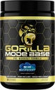 Gorilla Mind Base Pre Workout - øger nitrogenoxid Intensive Focus & Drive Endurance Power - L-Citrullin, L-Tyrosine, betain, Alpha- GPC, Koffein, Huperzine A - 360 Grams (Blue Raspberry)