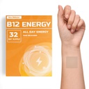Veru Wellness B12 Energy Patch - Energi, Focus - B12, C, B6, Jern, Guarana og Garcinia Cambogia - Eksterne Brug kun - 32 Tælling
