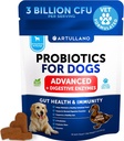 Probiotika til hunde - Support Gut Health, Itchy Skin, Allergier, Immunitet, Gær Balance - Hundeprobiotika og fordøjelsesenzymer med Prebiotika - Reducer Diarré, Gas - 70 Probiotiske Tyre til hunde
