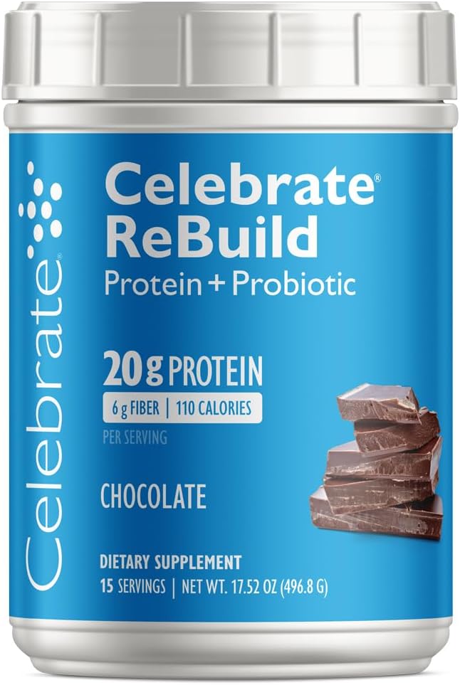 Fejre Vitamin Rebuild Protein Powder med Probiotika & Prebiotika - 20g Whey isolere Protein, High Fiber, for Post Bariatric Kirurgi Patienter - Chokolade (15 Servere)