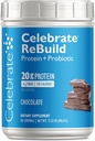 Fejre Vitamin Rebuild Protein Powder med Probiotika & Prebiotika - 20g Whey isolere Protein, High Fiber, for Post Bariatric Kirurgi Patienter - Chokolade (15 Servere)