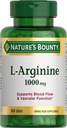 Naturens Bounty L- Arginin 1000mg til understøtning af blodgennemstrømning og vaskulær funktion - Non-GMO, Gluten Free, 50 tabletter