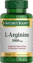 Naturens Bounty L- Arginin 1000mg til understøtning af blodgennemstrømning og vaskulær funktion - Non-GMO, Gluten Free, 50 tabletter