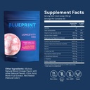 Blueprint Bryan Johnson Longevity Mix - Muscle Builder & Recovery Supplement - fremmer fokus og balanceret mad - Magnesium, Creatin, L- Theanine, Glutathione & Vitamin C- 30 Servering, Blood Orange