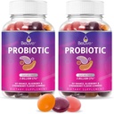 BeLive Probiotiske Gummies - Probiotika med 5 Millioner CFU 'er til fordøjelse, Mænd, Kvinder & Børn Probiotiske Kosttilskud til immunforsvar, Sukker Free & Vegan - Blåbær, Jordbær & Orange