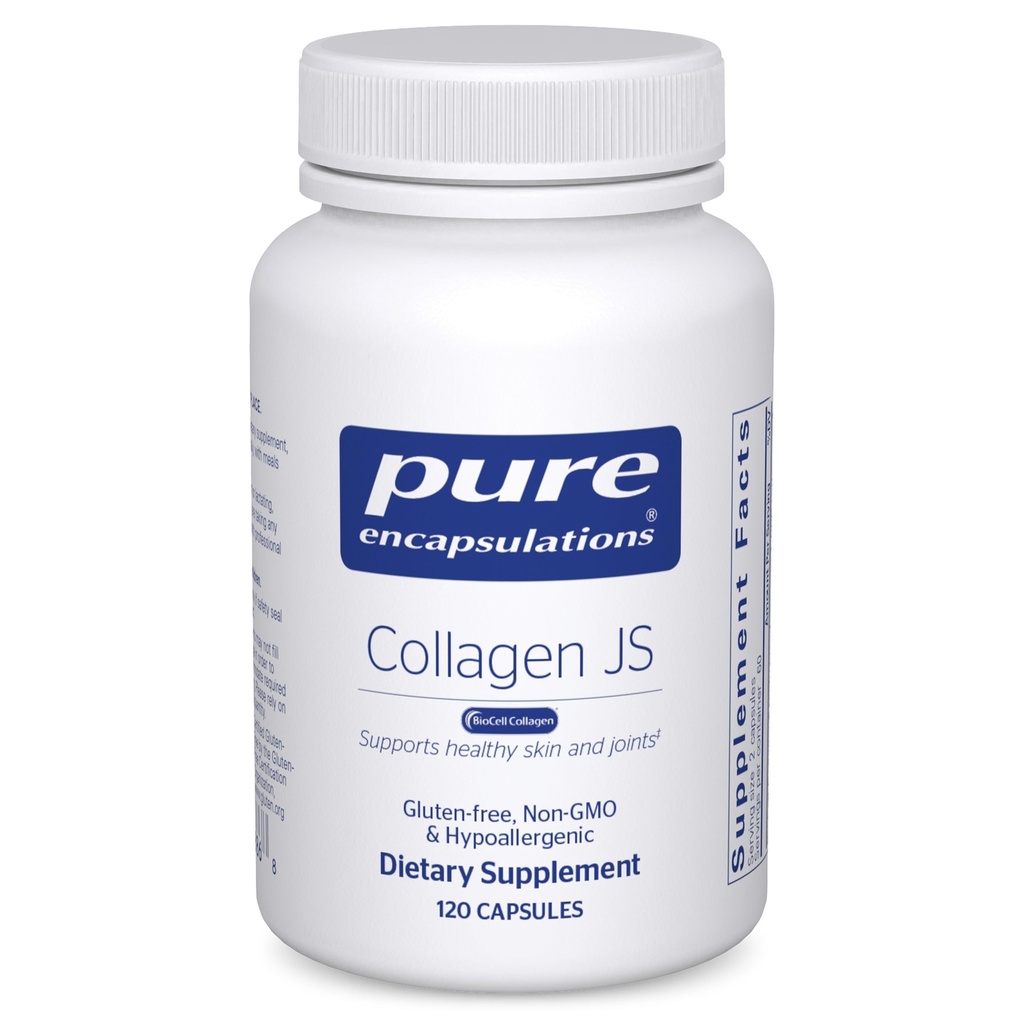 Ren indkapsling Kollagen JS - Hud og fælles sundhed * - 1000 mg hydrolyseret Biocell kollagen - Gluten Free & Non- GMO - 120 kapsler