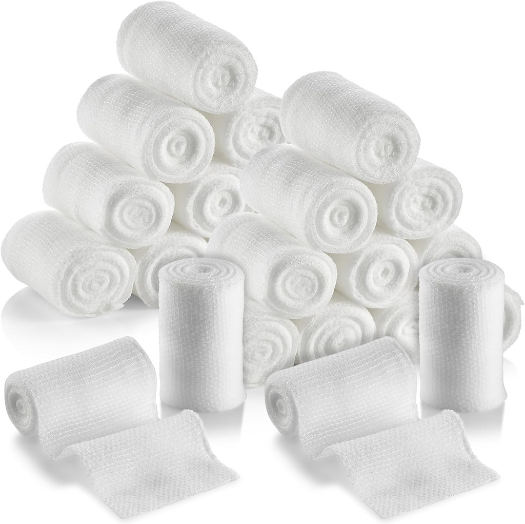 Medca Gauze Bandage Rolls - 24 Pack, 2-tommer, 4,1 Yards Per Roll, Medical Grade Gauze Bandage for Wown Klædning og Førstehjælp Kit