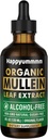 Mullein dråber til Lungs Cleanse, Vegan Mullein Leaf Extract Tinktur med chlorophyll, Support Immunitet, Luftveje - 4 fl oz (120 ml)