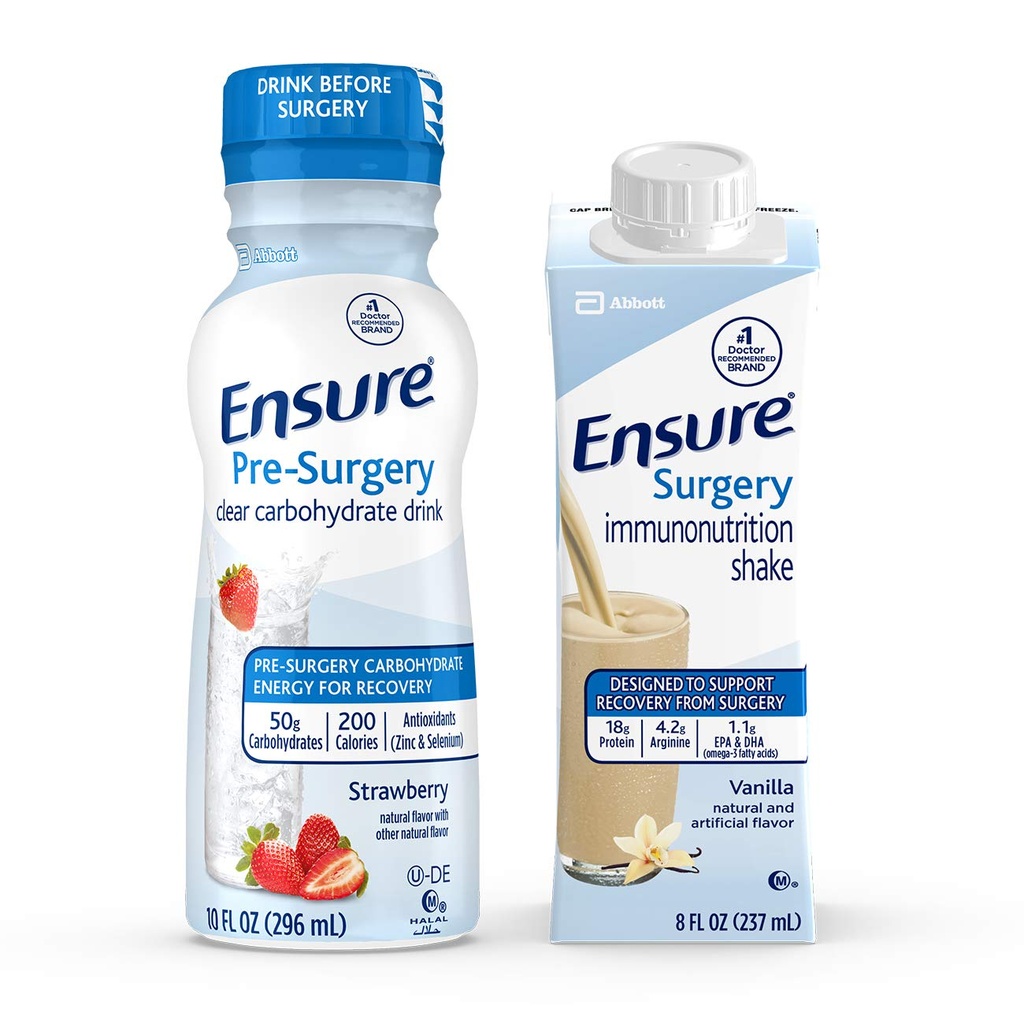 Sikre kirurgi Perioperativ 5- dag bundle med 3 Sikre Pre- Kirurgi Clear Kulhydrat Drikkevarer & 20 Sikre Kirurgi Immunionutrition Shakes