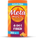 Metamucil 4 i 1 daglig fiber supplement pulver, fibre pulver til fordøjelsesbesvær sundhed og regelmæssighed *, sukkerfri, orange, naturligt sourced psyllium fibre, 30 teskefulde