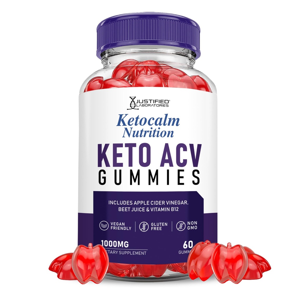 Justified Laboratories Ketosolf Nutrition Keto ACV Apple Cider Vinciate Formulated with Pomegranate Beet Juice Powder B12 Vegan Non GMO 60 Gummies