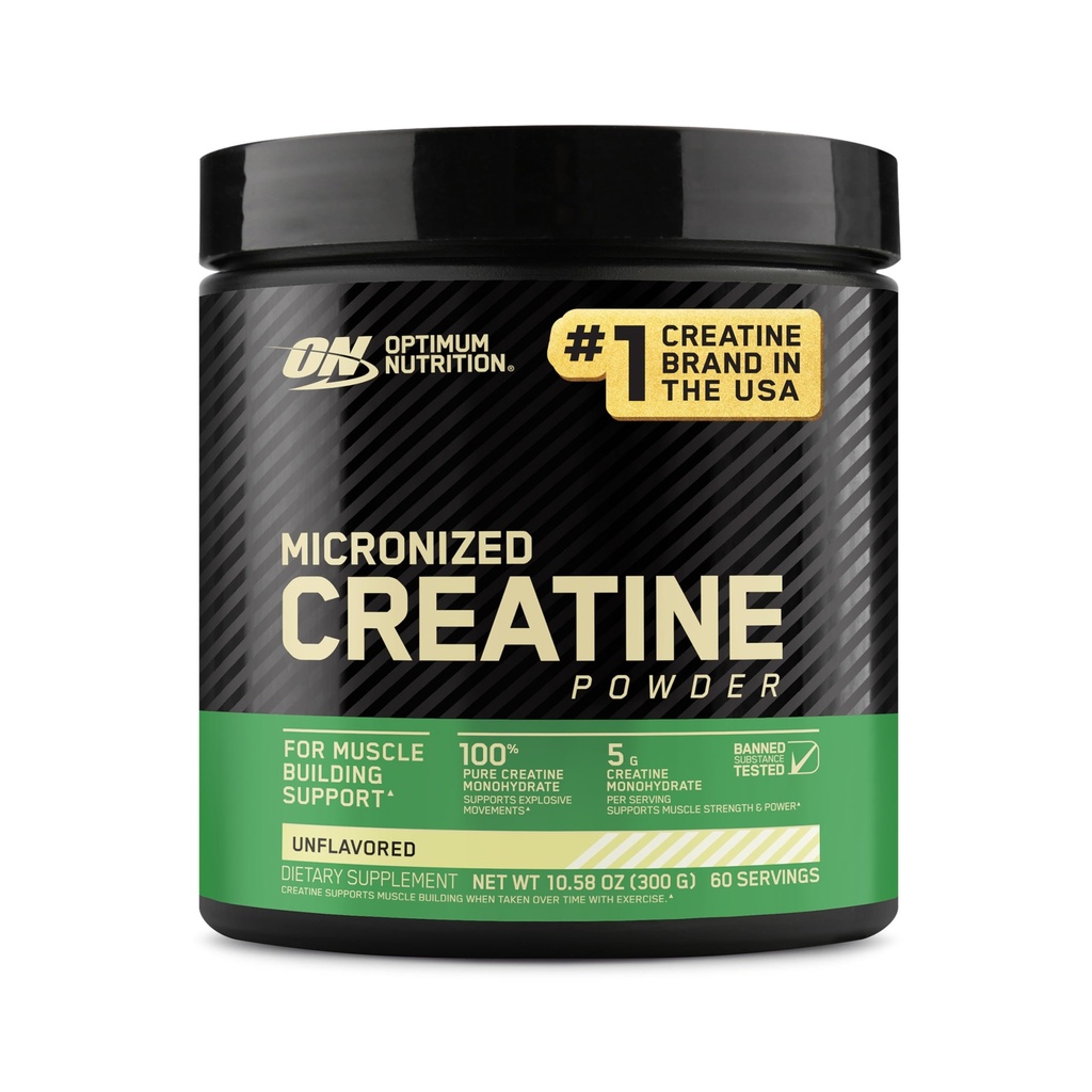 Optimum Nutrition Mikroniseret Creatin monohydrat pulver, Uden smag, 60 Servere, 300 Bedste (Packaging May Vary)