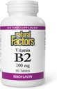 Naturlige faktorer - Vitamin B2 Riboflavin 100mg, Støtte til energi & Normal Metabolisme, 90 tabletter