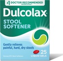 Dulcolax Afføring Blødgøringsmiddel Laxative Væske Gel Kapsler, Let Obstipation Relief til hårde, tørre afføring, Docusat natrium 100 mg, 25 Tæl