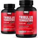 FORCE FACTOR Tribulus Terrestris Max for mænd 2- Pack, Testosteron Booster, Mand Vitality supplement, Lavet med vigtige naturlige ingredienser Superior Absorption, 2000mg, 240 kapsler, rød