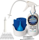 Ear Wax Removal Tool by Tilcare - Ear Vanding Flushing System for voksne & Børn - Perfekt Ear Rengøring Kit - Inkluderer Basin, Sprøjte, Curette Kit, Håndklæde og 30 Disponible Tips