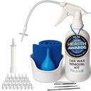 Ear Wax Removal Tool by Tilcare - Ear Vanding Flushing System for voksne & Børn - Perfekt Ear Rengøring Kit - Inkluderer Basin, Sprøjte, Curette Kit, Håndklæde og 30 Disponible Tips