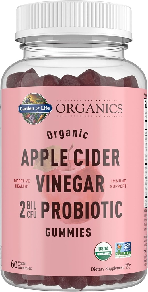 Have of Life Apple Cider Vinagar Probiotiske Gummies USDA Organic ACV Gummy Vitaminer, 2 Millioner CFU 'er, Hele fødevarer Vitamin B12- 60 Vegan, non-GMO Gummies for fordøjelse og immunitet