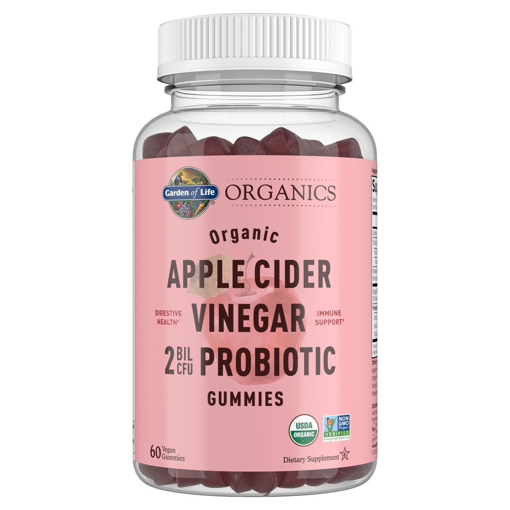 Have of Life Apple Cider Vinagar Probiotiske Gummies USDA Organic ACV Gummy Vitaminer, 2 Millioner CFU 'er, Hele fødevarer Vitamin B12- 60 Vegan, non-GMO Gummies for fordøjelse og immunitet