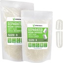 XPRS Nutra Vegan Størrelse 3 Separated Capsules - 1000 Greve Premium Tomme Caps Separeret i sække - Clear Tomme Kapsler - Piller til selv supplement påfyldning