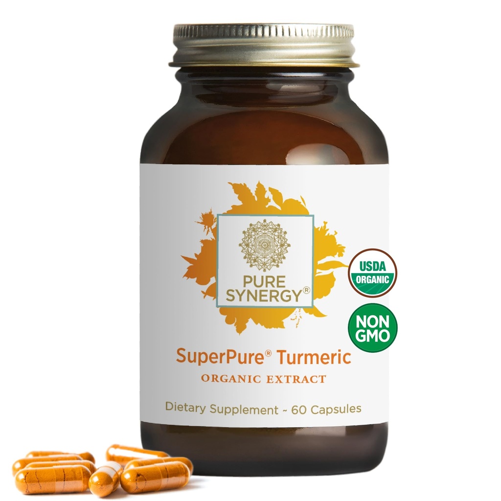 Pure Synergy SuperPure Gurmeric Extract 12. 4; Organic Curcumin Supplement 124; 500 mg Gurmeric Extract Kapsler 124; Potent Support til immunforsvar og fælles sundhed (60 Kapsler)