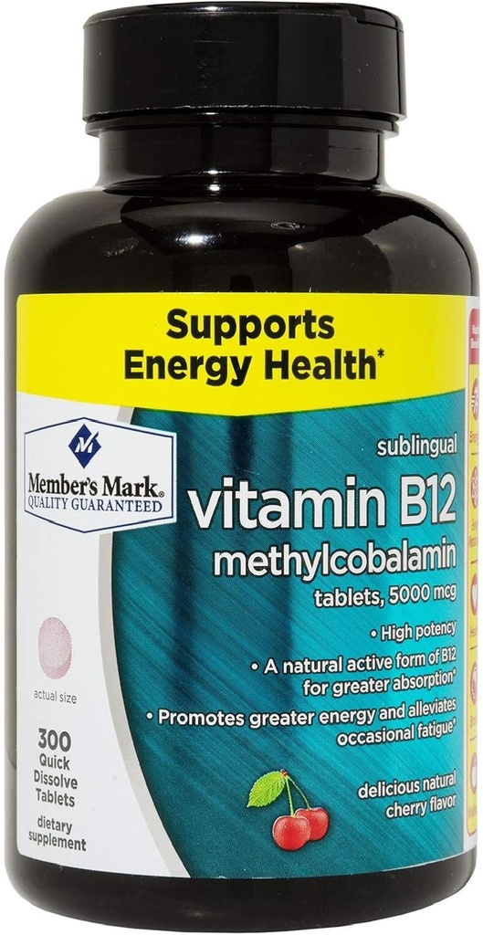 Medlemmer Mark Sublingual Vitamin B12 5000mcg (300 Greve)