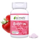 EZ smelter opløselig biotin 5.000 mcg, hår, hud & negle støtte, sukkerfri, 3-måned levering - 1 pakke