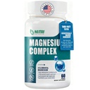 Magnesium Complex supplement 500 mg- Magnesium Mineral Kosttilskud, Magnesium Glycinat, Citrat, Malat, Taurat med B6 - ben, hjerte, muskel & nervesystem Support - 60 kapsler