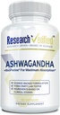 Forskning Verificeret Ashwagandha 1500mg Maksimal styrke med Bioperine og Ginger Root, Forbedre kognitiv funktion - 60 Vegan venlige kapsler (1 flaske)