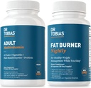 Dr. Tobias Fat Burner Nightly & Voksen Multivitamin støtter energi, Immunitet & Metabolisme med Ashwagandha. 42 Frugter & Grøntsager med Probiotika, Green Coffee Bean Extract, Non- GMO, 30 Day Supply