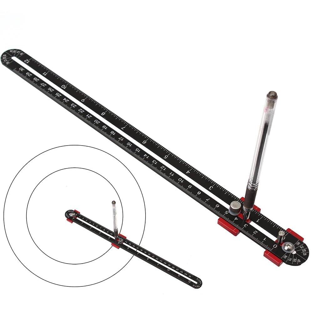 300mm Woodworking Compass Tool, Stor Compass Woodworking Scribing Circle, Carpenter Compass Ruller Markering Gauge Circle Markeringsværktøj til Ingeniør Carpenter (sort)