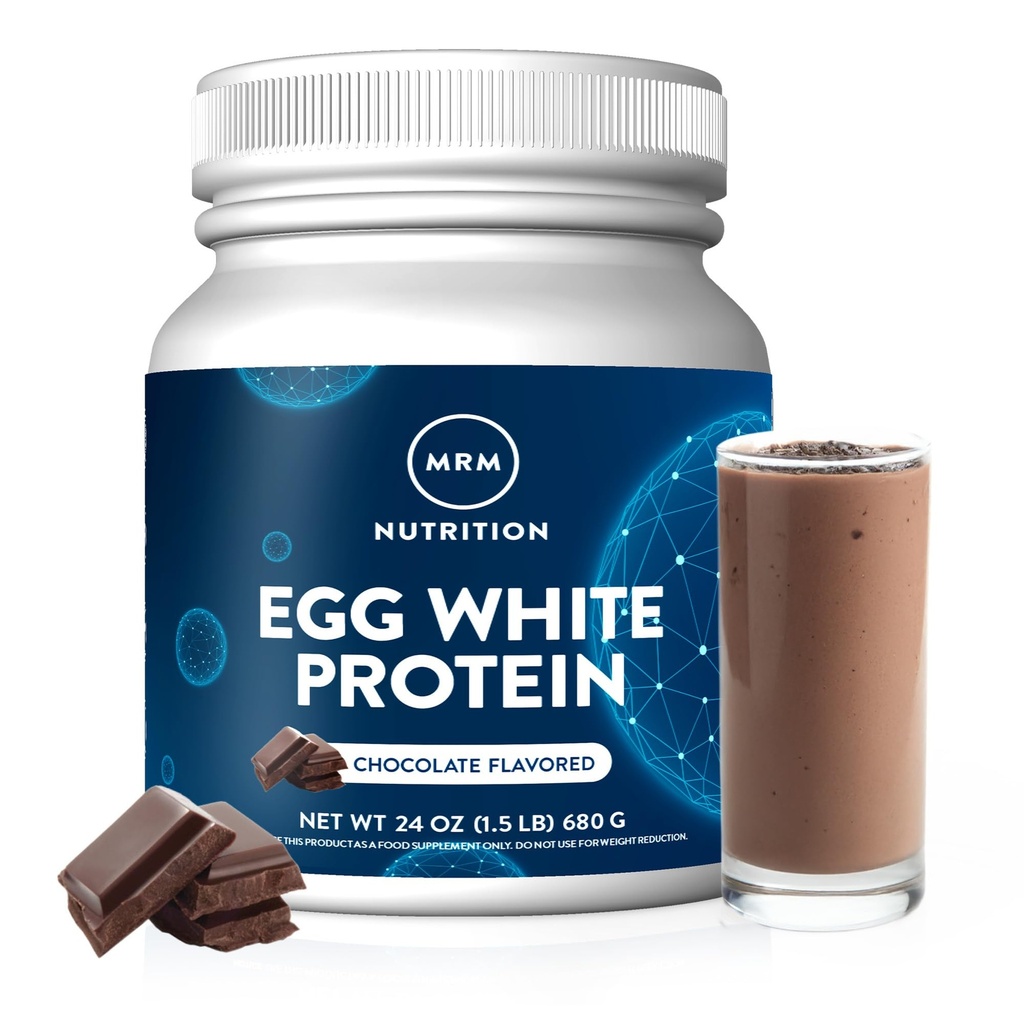 MRM Nutrition Egg White Protein Dex124; Chocolate Flavored Dex124; 23g Fat- Free Protein Dex124; med fordøjelsesenzymer Dex124; Højeste biologiske værdi Dex124; Klinisk testet